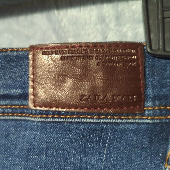 Zara Man Men's Jeans Size 36x30 Blue Medium Wash Denim Taper Casual Pants - Picture 4 of 8